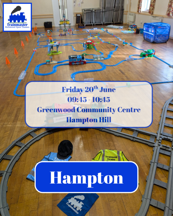 9.45-10.45 | Friday 20th June | Hampton | One child + one adult