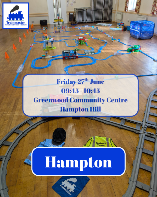9.45-10.45 | 27th June | Hampton | One child + one adult